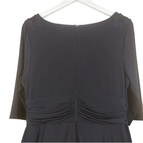 Dress Women's 14W Navy Knit Wedding Guest Ceremony Dynasty Style Bling Mother - Picture 10 of 12